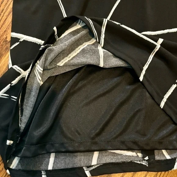 NWT Tahari Dress Sz 2 Arthur S. Levine Black White Geometric Lines Short Slv ASL - Picture 10 of 16